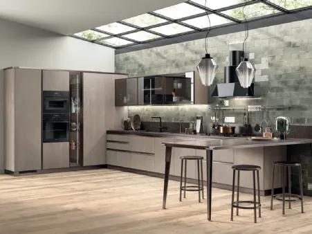 Cucina Moderna Diesel Open Workshop in Rovere Gessato di Scavolini