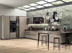 Cucina Moderna Diesel Open Workshop in Rovere Gessato di Scavolini