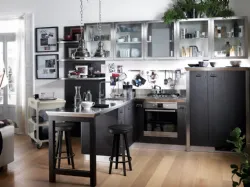 Cucina Moderna Diesel Social Kitchen in Rovere laccato Tempera Black di Scavolini