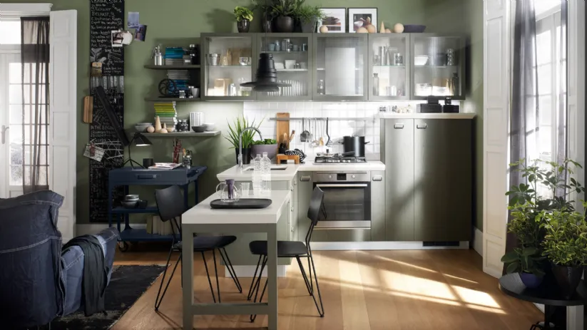 Cucina Moderna Diesel Social Kitchen in Rovere laccato Tempera Grey di Scavolini