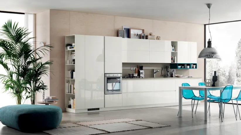 Cucina Moderna Foodshelf laccato lucido Bianco Prestige di Scavolini