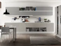 Cucina Moderna Foodshelf laccato opaco Grigio Vulcano di Scavolini