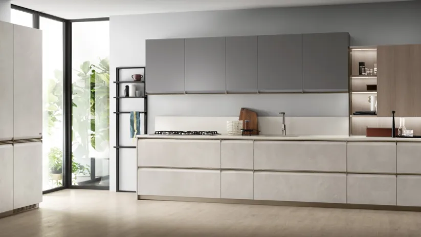 Cucina Moderna Formalia in Grigio Airone e Pietra Solar di Scavolini