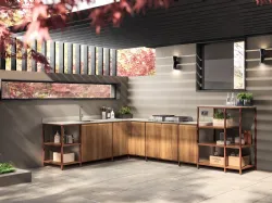 Cucina Moderna Formalia Outdoor 03 in tek di Scavolini