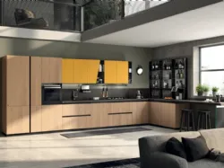 Cucina Moderna Liberamente Rovere Grano e Giallo Senape di Scavolini