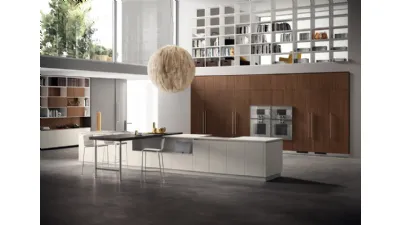 Cucina Moderna Liberamente Bianco Malè e Noce Sunset di Scavolini