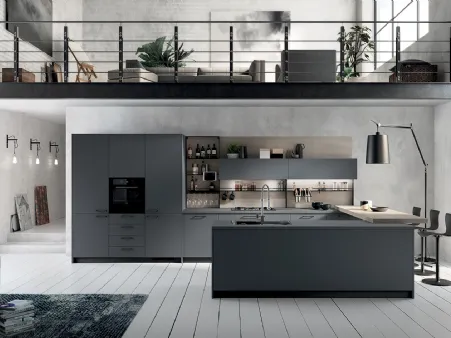 Cucina Moderna Mood in Grigio Bromo di Scavolini