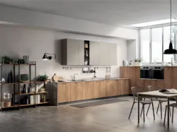 Cucina Moderna Mood in Rovere Landscape e laccato Visone di Scavolini