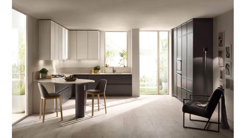 Cucina Moderna con penisola Poetica 07 in Frassino di Scavolini