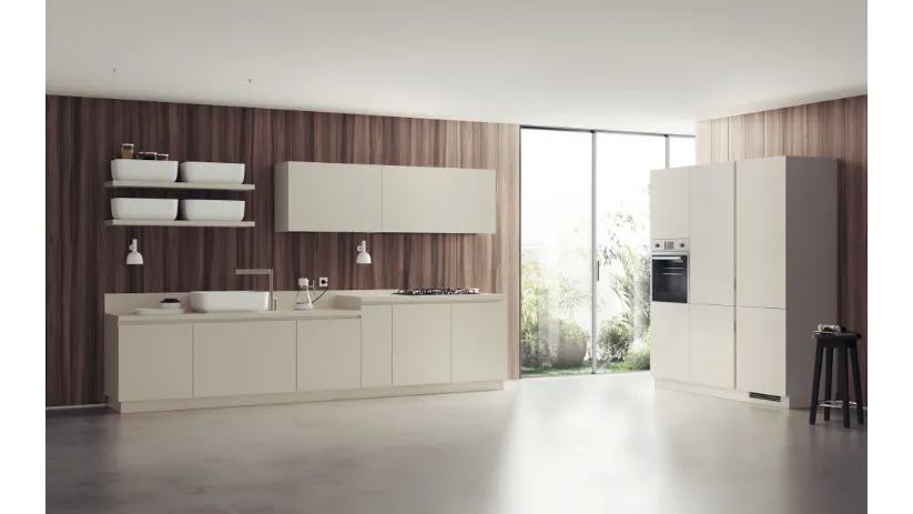 Cucina Moderna Qi in decorativo Grigio Gabbiano di Scavolini