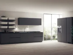 Cucina Moderna Qi in laccato opaco Grigio Ferro di Scavolini