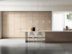 Cucina Moderna Qi in Olmo Hono con armadi Switch di Scavolini