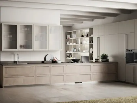 Cucina Carattere in Frassino Arena e laccato Tortora di Scavolini