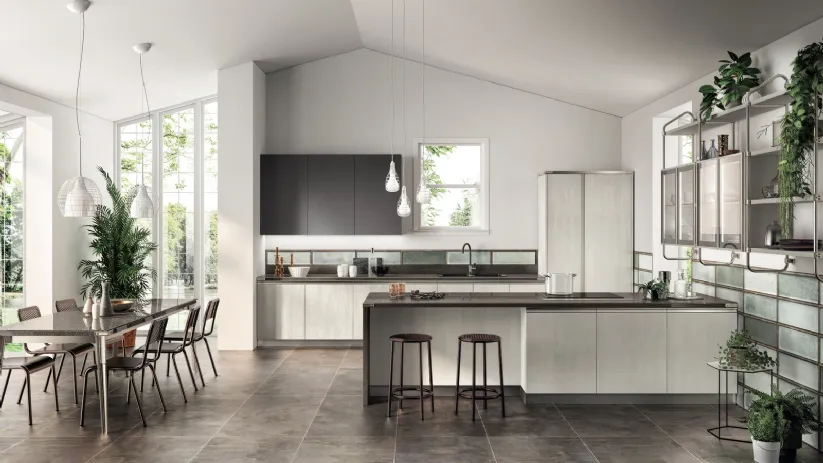 Cucina Diesel Open Workshop Concrete Jersey di Scavolini