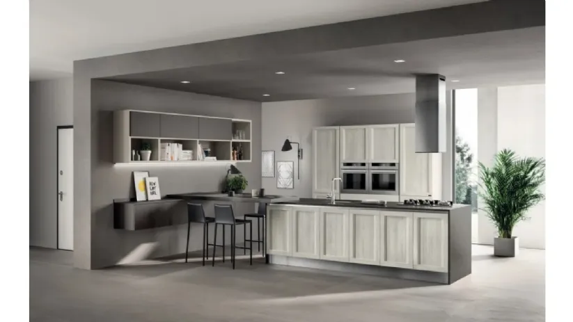 Cucina Evolution decorativo Rovere Artic di Scavolini