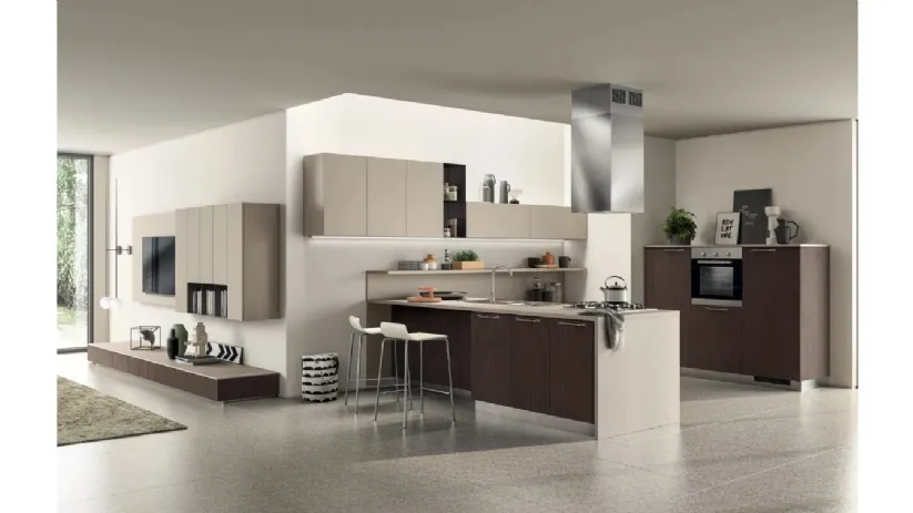 Cucina Sax Visone e Noce Fashion di Scavolini
