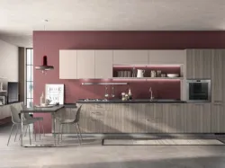 Cucina Moderna Urban & Urban in decorativo Eucalipto Taj e Sabbia Easy di Scavolini