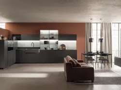 Cucina su misura DeLinea in laccato opaco Grigio Ferro di Scavolini