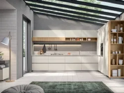 Cucina su misura Lumina 04 in decorativo Home Matter e Rovere Gold di Scavolini