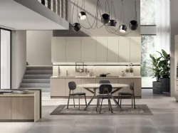 Cucina su misura Motus in Rovere Gessato e Grigio Gabbiano