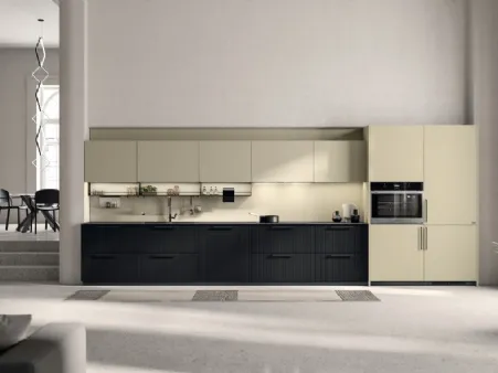 Cucina su misura Musa in Rovere Barry e laminato Urban Gold di Scavolini