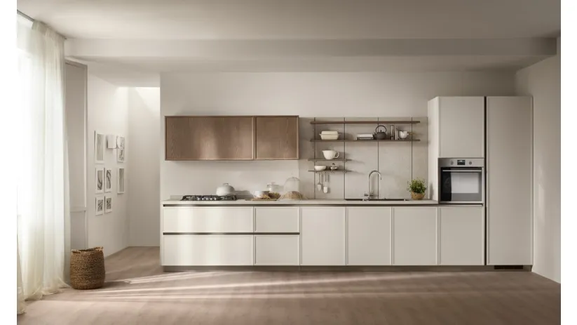 Cucina lineare su misura Poetica 06 in Frassino di Scavolini
