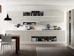 Cucina su misura Foodshelf Grigio Gabbiano e Grigio Terra di Scavolini