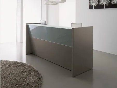 Mobile Reception Atrium lineare in laccato opaco e lucido di MobilOfficeFurniture