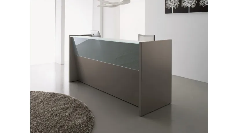 Mobile Reception Atrium lineare in laccato opaco e lucido di MobilOfficeFurniture