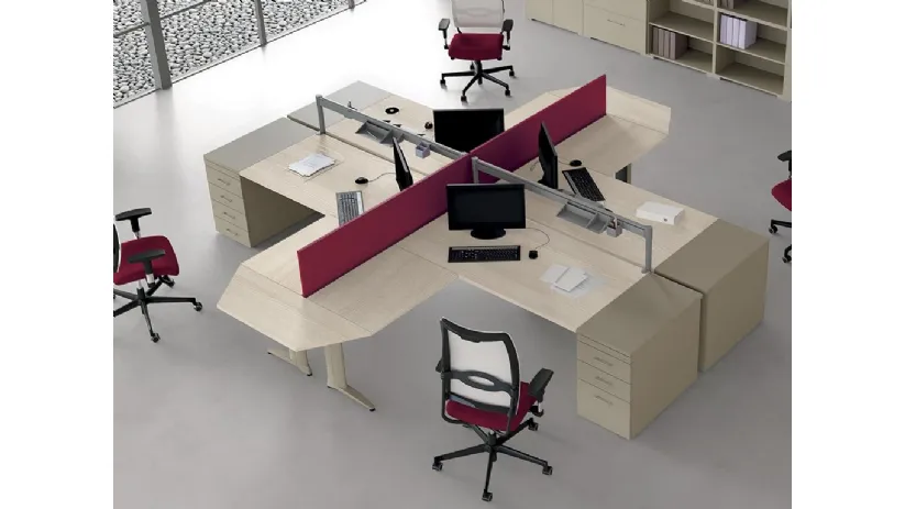 Scrivania operativa Krial in melaminico e metallo di MobilOfficeFurniture