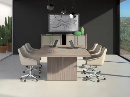 Scrivania operativa Meeting 8 in nobilitato Olmo di MobilOfficeFurniture