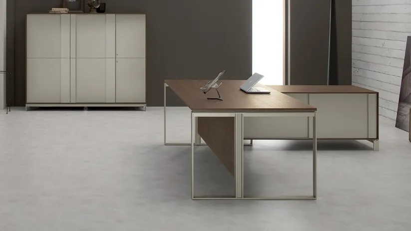 Scrivania Infinity Look in melaminico e metallo di MobilOfficeFurniture