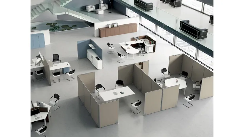 Parete divisoria indipendente o fissata alla scrivania Paretine RA in melaminico di MobilOfficeFurniture