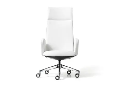 Poltrona direzionale Venice in ecopelle e alluminio di MobilOfficeFurniture