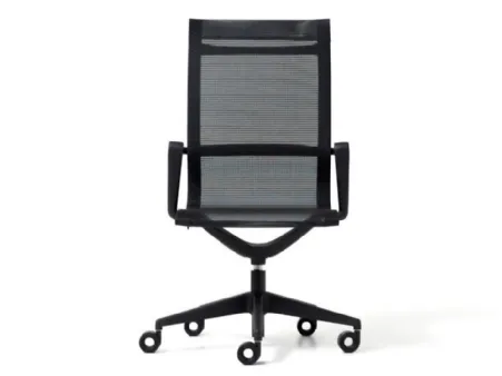Poltrona Direzionale Wolly con struttura e braccioli in nylon completamente rivestita in rete indeformabile ed ergonomica di MobilOfficeFurniture